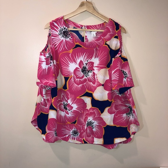 STYLUS Tops - Stylus Cold Shoulder Plus Size Blouse